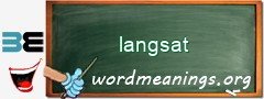 WordMeaning blackboard for langsat